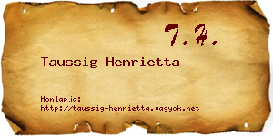 Taussig Henrietta névjegykártya